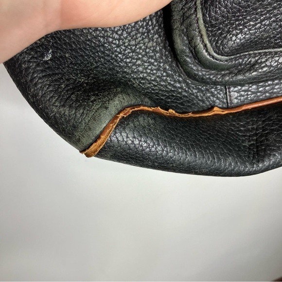 Vintage Dooney & Bourke navy & tan‎ leather AWL sling bag bucket bag - Picture 6 of 17